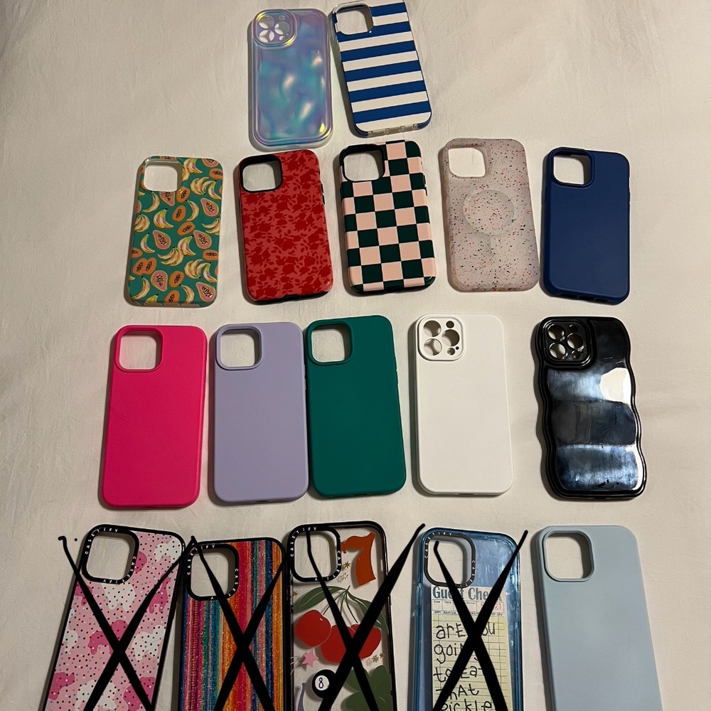 Assorted iPhone 13 Pro Max phone cases